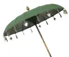  Product image 2 of the product “Bali umbrella, Moss with wooden coins and gold leaves hanging around the edge. Approx. 190cm dia. and 250cm height ”